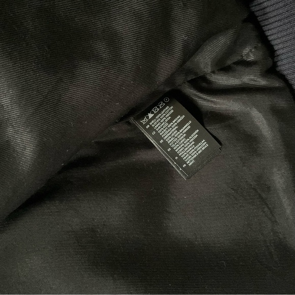 Marni x H&M Baseball Jacket bomber black patent leather navy knit Utility S 6 4 - Picture 3 of 5